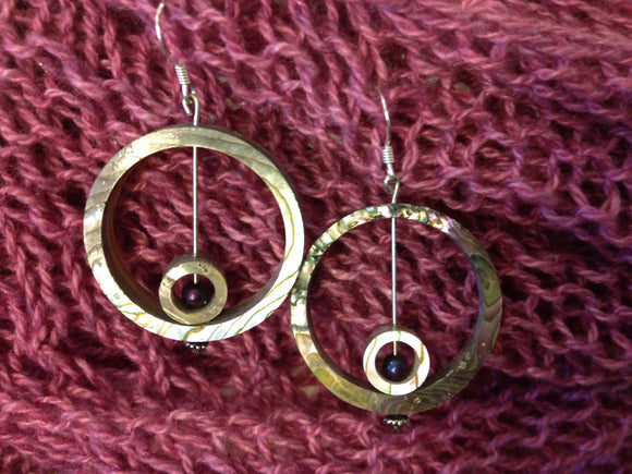 Abalone Circle Earrings