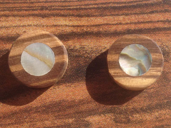 Abalone Zebrawood Stud Earrings