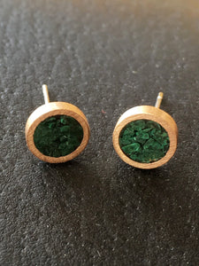 Malachite and Bronze Studs