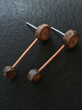 Double Cedar Stud Dangles