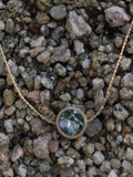 Bronze and Abalone Flip Necklace - Gold Chain