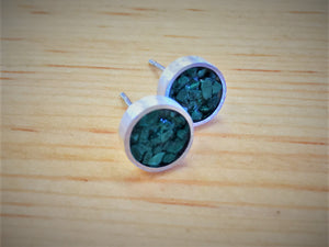 Malachite and Sterling Silver Studs