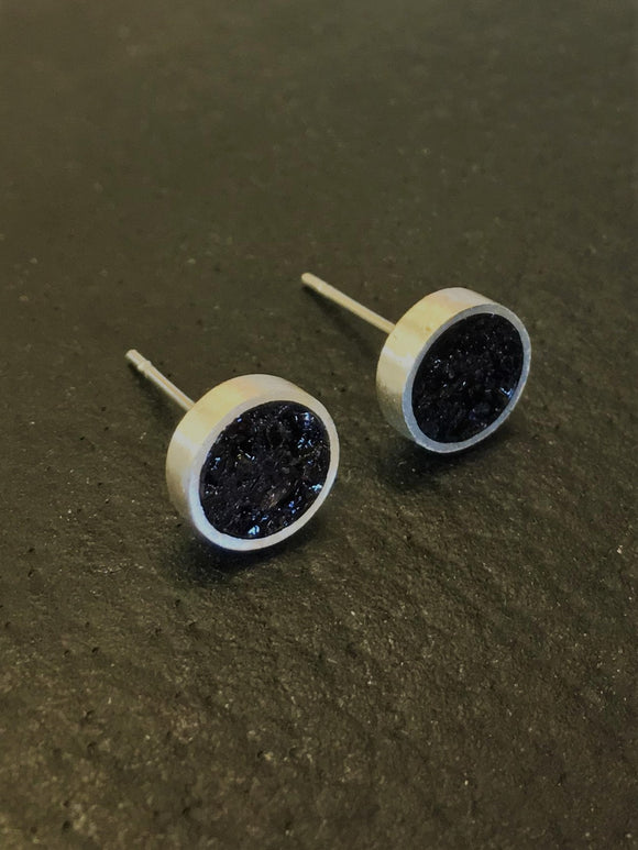 Onyx and Sterling Silver Studs