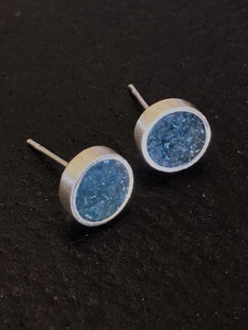 Blue Topaz and Sterling Silver Studs