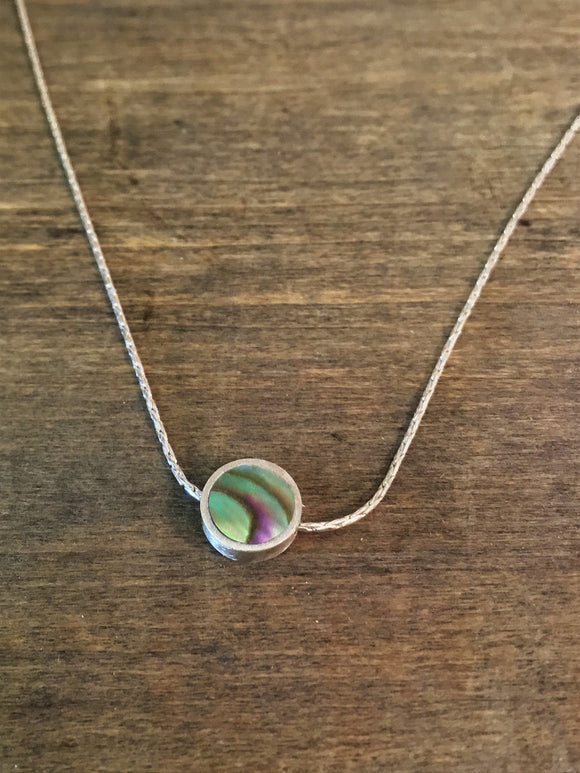 Sterling Silver and Abalone Flip Necklace