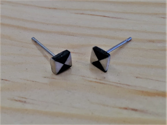 Ebony/Holly Triangle Studs