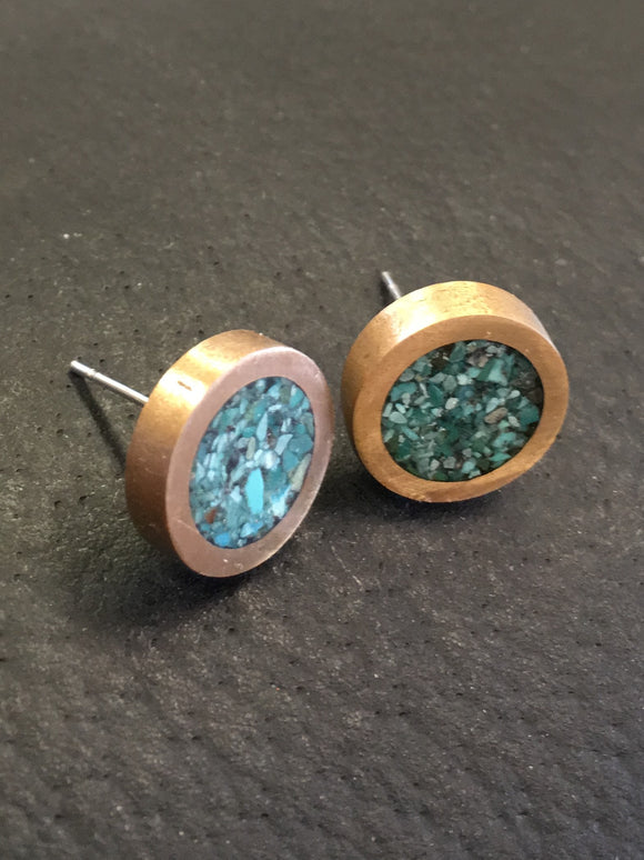 Turquoise and Bronze (Bigger) Studs