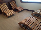 White oak sauna chairs