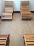 White oak sauna chairs