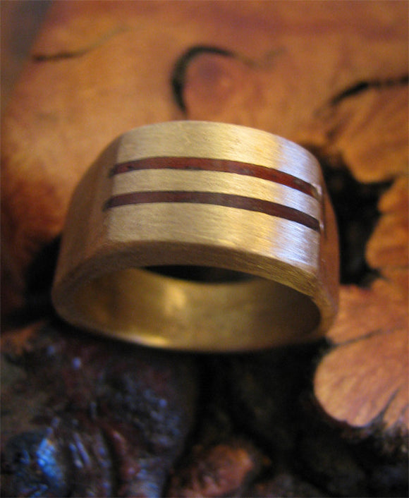 Bronze Ring with Padauk Inlay