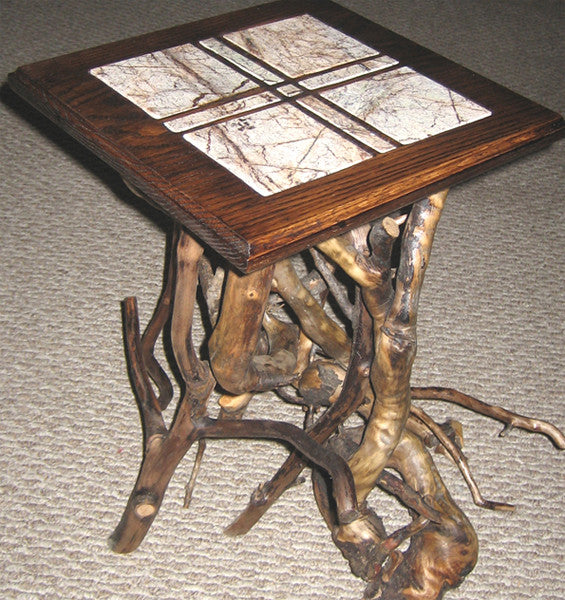 Marble Grid End Table