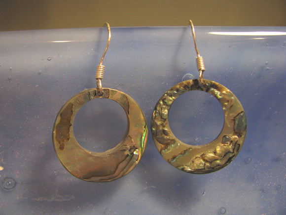 Simple Abalone Hoop Earrings