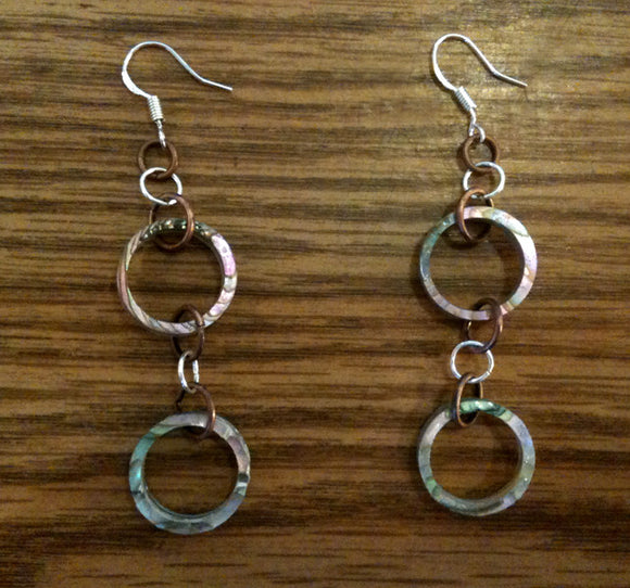 Skinny Abalone Hoop Earrings